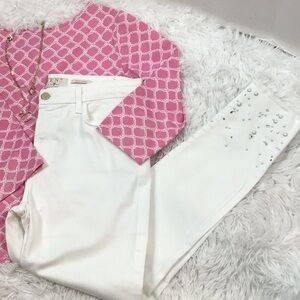 7FAM Jen7 ankle skinny pearl jeans 6